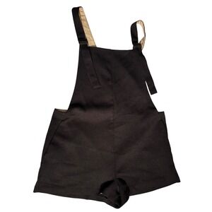 De Philo Women's Black Romper Overalls Shorts Pockets Casual‎ Chic Summer L